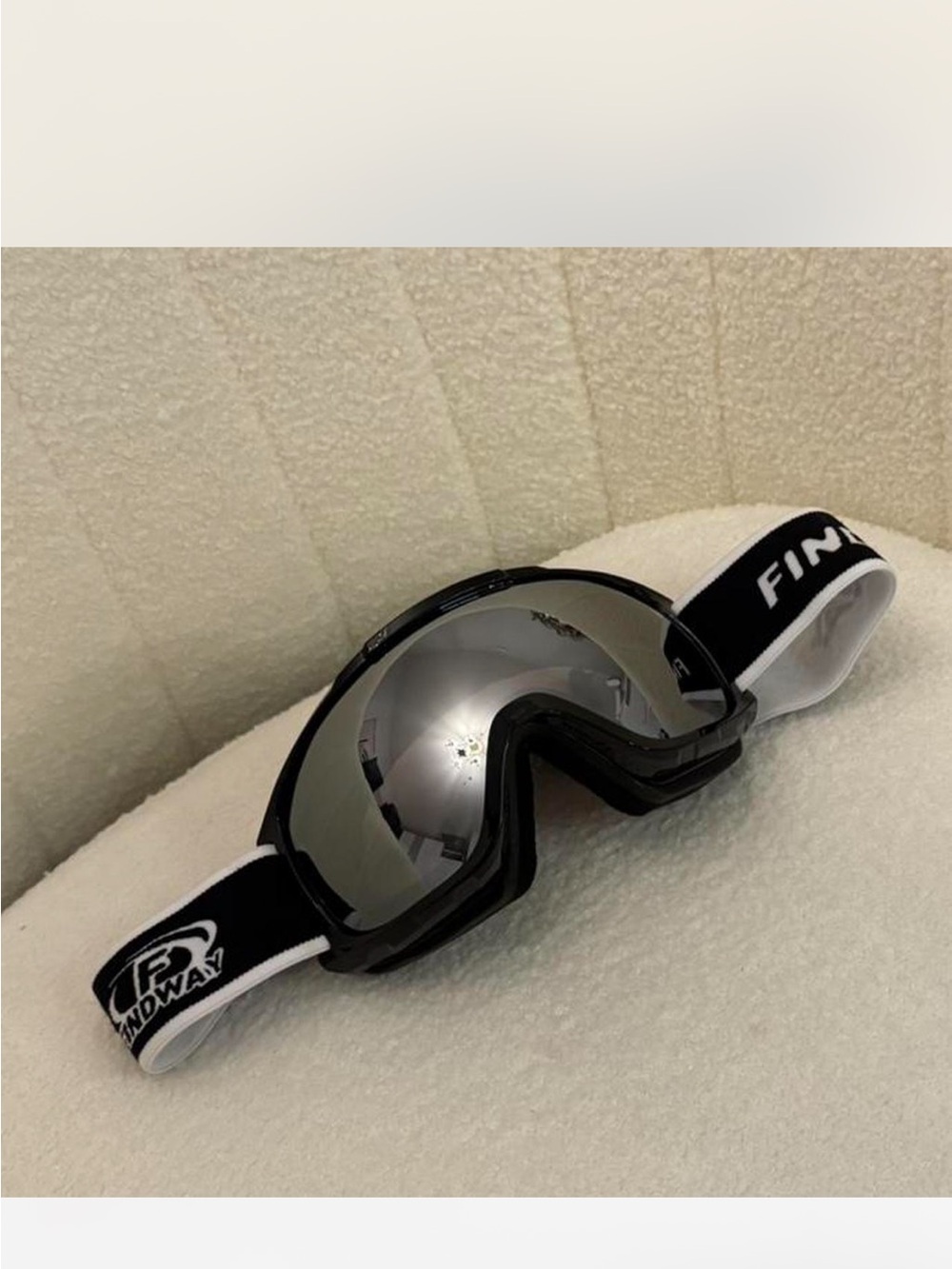 Black Snow & Ski Goggles with Silver Mirrored Lens